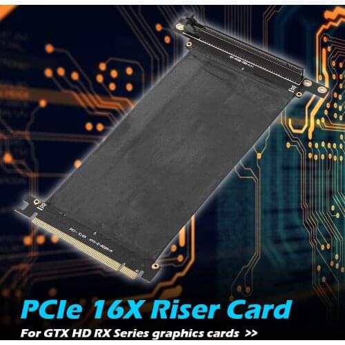 PCIe 3.0 16X Extension Cable Cord 90 Degree PCI-E Express 16X to 16X Riser Card Flexible Ribbon Extender