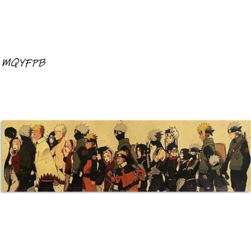 Japanese Anime Character Collection Kraft Paper Poster Home Room Bedroom Wall Decorative Painting Core 50.5x35cm