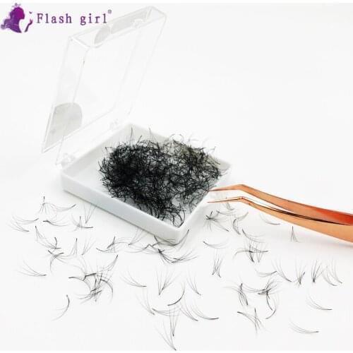 Flash girl super wispy pre lashes 3D14MM 0.07D 1000fans short stem premade fans Russia Volume eyelashes extensions