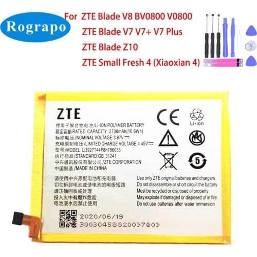 New Original 2730mAh Li3927T44P8h786035 Li3927T44P8h786035 Phone Battery For ZTE Blade V7 V7+ V8 Z10 A910 A512 Xiaoxian 4 BV0701