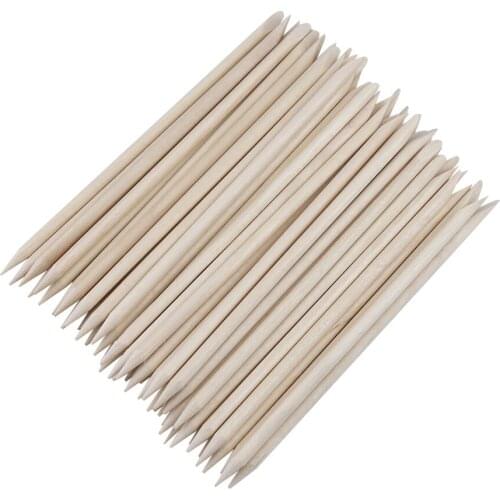 Orange Sticks 50PCS Cuticle Pusher for Nails Wooden Sticks Manicure for Cuticle Removal Wood Stick On Pedicure Nail Art Tool Set