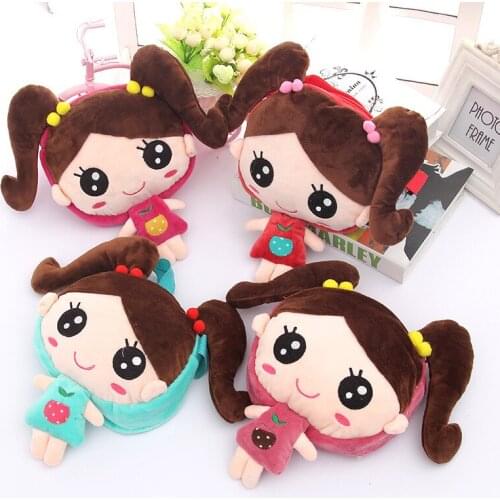 Plush toy wallet one shoulder cartoon girl diagonal bag children bag child mini coin bag child piggy bank