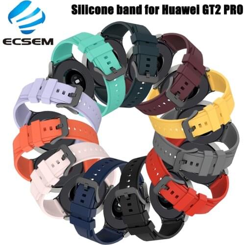 Silicone band for huawei watch GT2 pro accessories replacement soft adjustable wrist strap for GT2 pro ECG bracelet loop 22MM