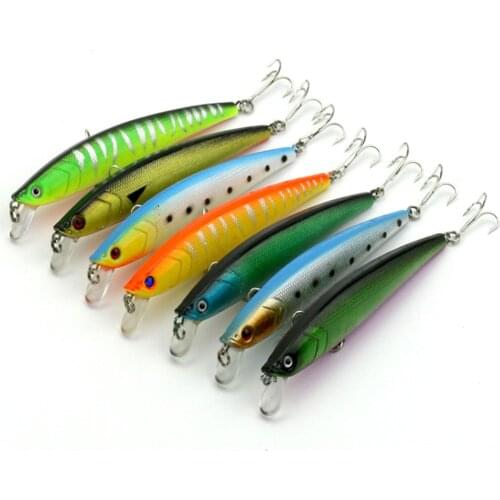 Hot-selling 20 pcs/lot 7 colors 11CM/10.2G minnow Artificial 110mm plastic fishing lures,fishing hard bait carp fishing tackle