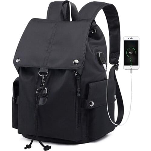 New Leisure Womans Nylon Backpack Female Travel Bagpack Waterproof Student School Bag Unisex USB Charging Black Pink Backpacks