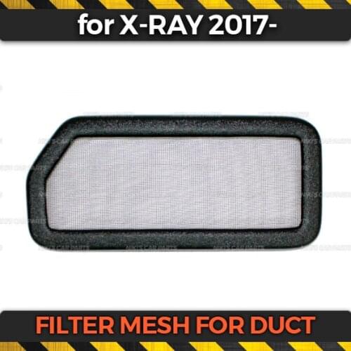 Filter mesh under jabot for Lada X-Ray 2017-on duct plastic ABS protection embossed function car styling accessories