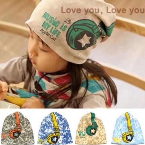 Korean Print Earphone Lovely Boys Girls Baby Hats Autumn Spring Caps Beanie Gifts Kids Infant Modis