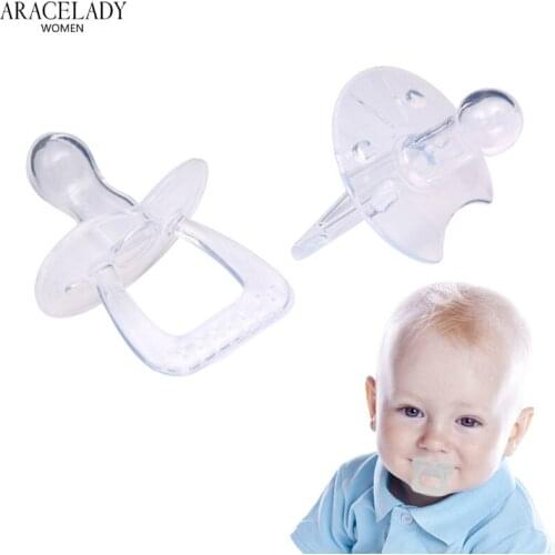 Newborn Baby Soother Round Pacifier Chupeta Attache Tetine Theether Infant Kids Pacifier Silicone Tranparent Teat Nipple Teether