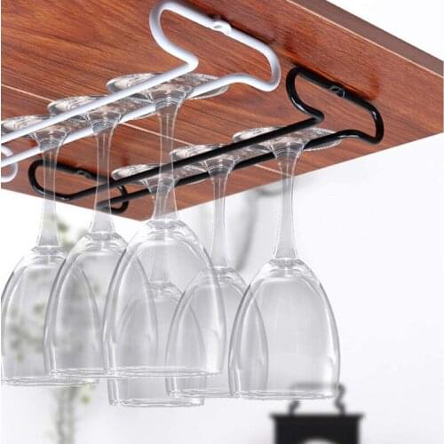 Wine Gl Rack Holder Storage Organizer Stemware Racks Shelf Metal Racks Punch Free Hanging Stemware Holder Set of 2