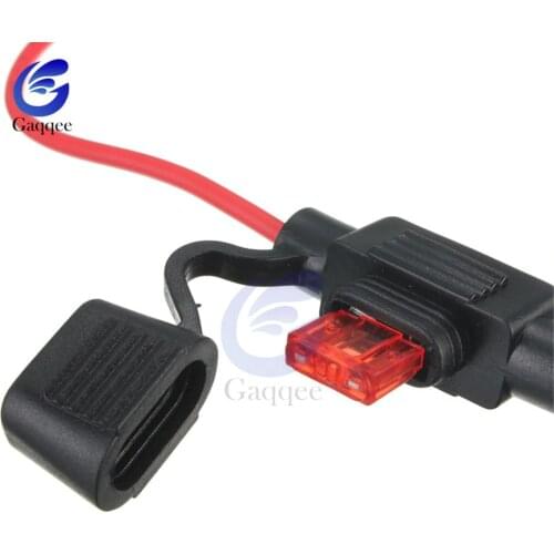 Waterproof Power Socket Mini Blade Type In Line Fuse Holders with 10A Fuse Car Replacement Fuses