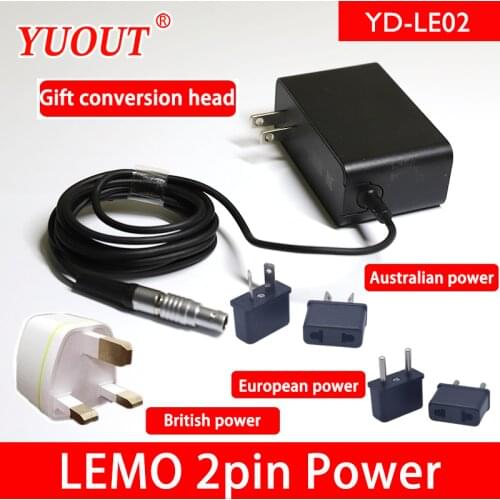 YUOUT Power Adapter LEMO 2pin input 100v-240v output12V HDMI SDI Wireless transmission Power Adapter