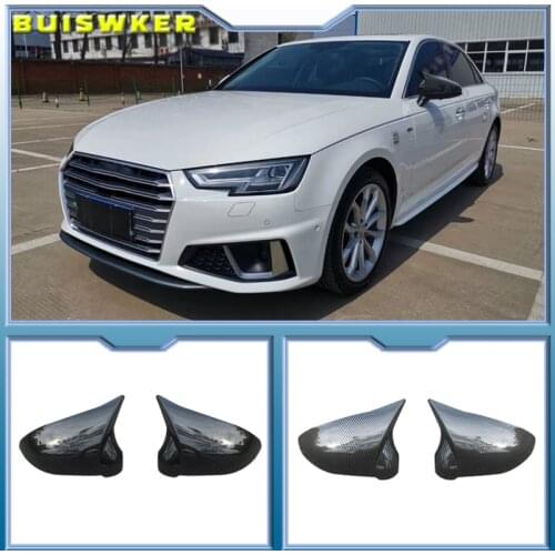 Black Side Wing Mirror Caps For Audi A4 A5 B9 2017 2018 2019 S4 S5 RS5 allroad Quattro replace Covers (Glossy Pearl Black)