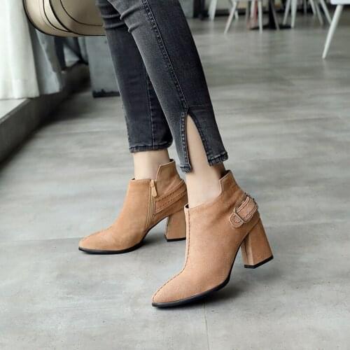 Short boots womens big size 2020new Korean versatile winter high heels womens thick heels Martin boots