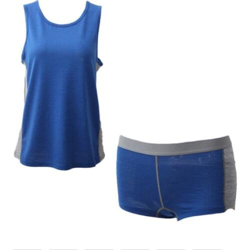 2021 Merino Wool Womens Running Set Womens Merino Wool Sports Hiking Outdoor T-Shirt Sleeveless Size S- 2XL