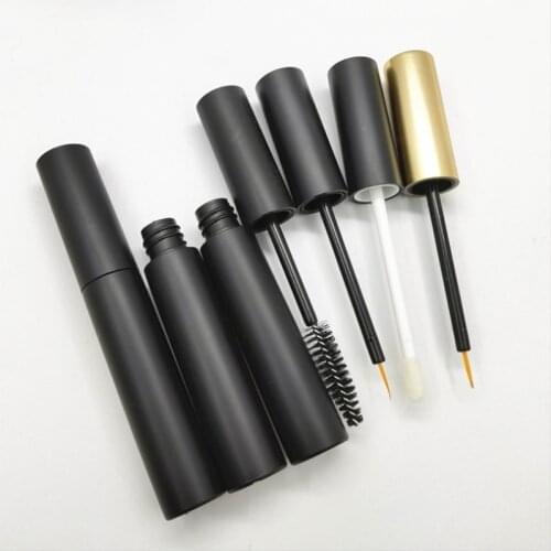 10ml Matte Black Lip Gloss Tubes Packaging Liquid Eyeliner Mascara Lipstick Tubes Bottle Empty Refillable Cosmetics Containers