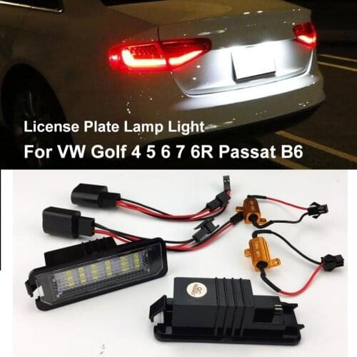 2Pcs/set Canbus LED Number License Plate Light for VW GOLF 4 6 Polo 9N for Passat Car License Plate Lights