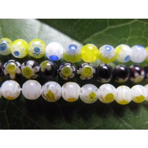 300+Beads/3strands Millefiori Glass Beads Lampwork Round Beads 4mm-DIY Jewelry Bracelet Earrings Accessories A3