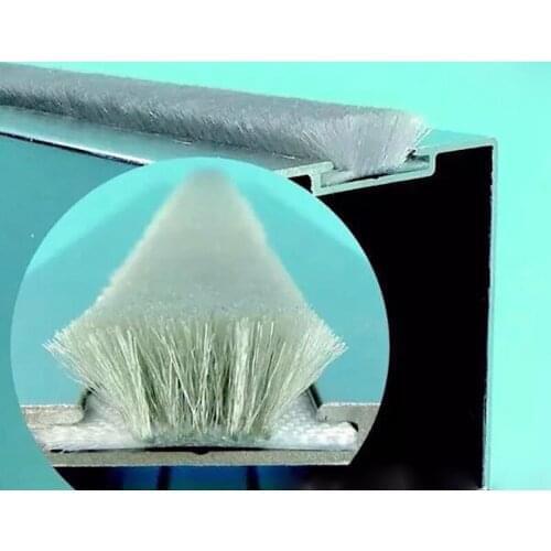 Aluminium Door Window Seals Brush Wool Pile Weatherstrip Sash Brush Seals Dust Sound Wind Proof 40m Gray