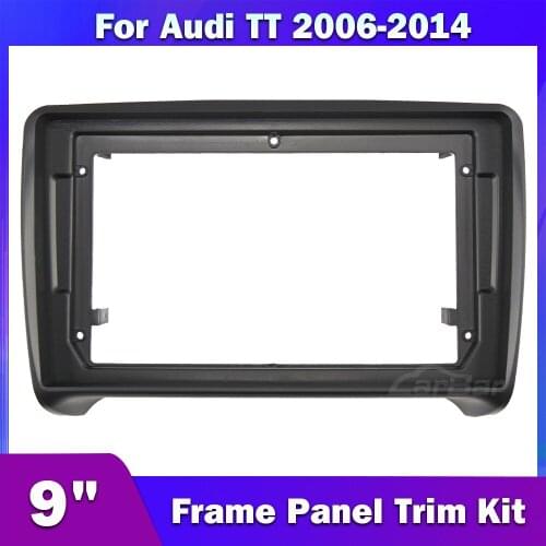CarBar 9" Double Two 2 Din Universal Car Radio Fascia for For Audi TT 2006-2014 Dash Dashboard Frame Panel Trim Kit Stereo
