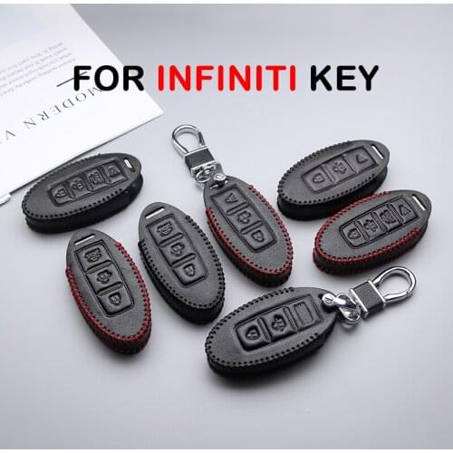 Genuine Leather Car Key Case Cover For Infiniti Q50 FX35 FX FX37 G37 G35 QX70 G35 Anti-wear Protective Key Shell Car Styling
