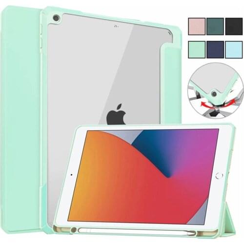 Tablet Funda For iPad 10.2 Case With Pencil Holder Folding Smart Cover For iPad 10 2 2020 2019 Case For iPad 8 7 8th Generation