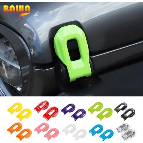 BAWA Car Hood Lock Decoration Stickers Cover For Jeep Wrangler JL 2018 2019 2020 Engine Cover Accessories For Wrangler JL