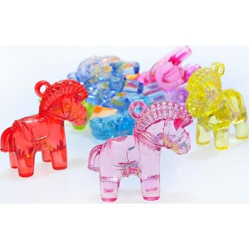 DIY Jewelry Findings Colorful Acrylic Animal Horse Shape Necklace Pendants Ornament Accessories Plastic Charms 37*34mm 83pcs