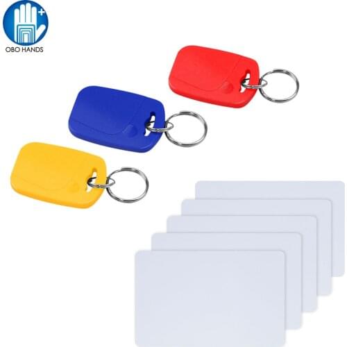 Dual Frequency RFID Composite Cards 13.56Mhz 1K UID and T5577 125 kHz ID Keyfobs Readable Writable Rewrite for Copy Clone Backup