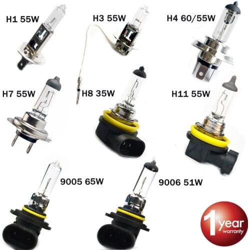 Flytop Car Headlight Super Bright Halogen Bulb 1PCS H1 H3 H4 H7 H8 H11 9005 HB3 9006 HB4 12V 4000K Clear Fog Lights Driving Lamp