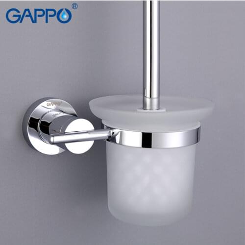 GAPPO Zinc-Alloy bathroom Toilet Brush Holders Brass Glass cups Holders Wall Bathroom Hardware Accessories Wall-Mounted