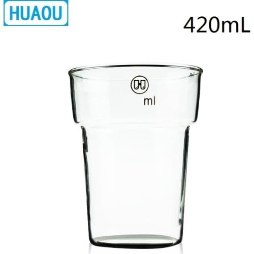 HUAOU 420mL Dyeing Beaker Borosilicate 3.3 Glass Laboratory Chemistry Equipment