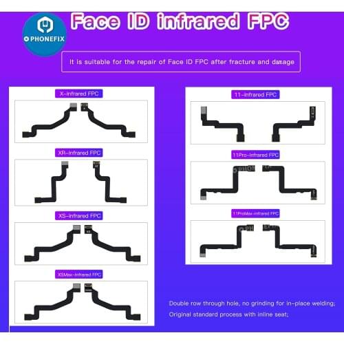 I2C InFrared FPC Flex Cable For iPhone Face ID Repair Dot Projector Swap Components For iPhone X/XR/XS/XSMax/11/11Pro/11Pro max