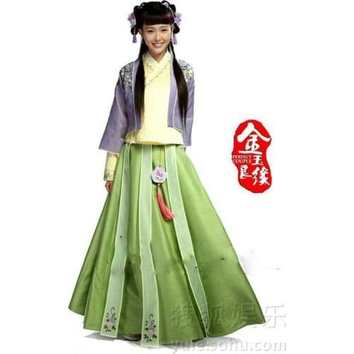 Purple Green Costume Hanfu for Women Ming Dynasty Clothing TV Play Jin Yu Liang Yuan Perfect Couple Tang Yan Same Design