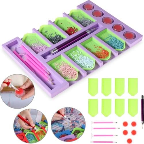 Diamond Painting Tray Organizer Multi-boat Holder for Tray Jar Containers Diamond Painting Tools Beading Storage Tray DIY Craft