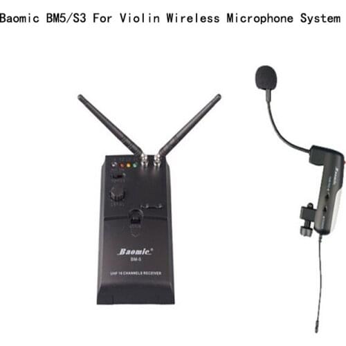 Baomic UHF 16 Channels BM-5/S3 Special Violin MIC Musical Instrument Pickup Microphone Wireless Microphone Transmitter Audio