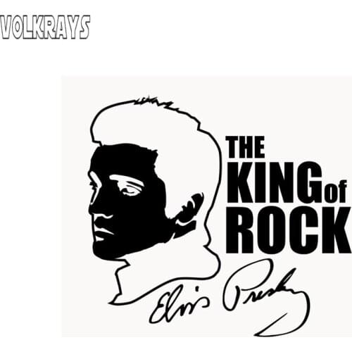Volkrays Fashion Car Sticker New Elvis Presley Rock Autograph Accessories Reflective Vinyl Decal Black/Silver,14cm*15cm