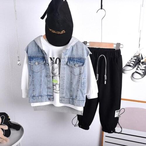 Fahion Toddler Tracksuits Spring Autumn Children Clothing Suit Baby Boys Girls Clothes Kids Sport Vest+T-Shirts +Pants 3Pcs/Sets