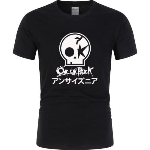 One Ok Rock Hip Hop Mens Fashion Cotton T-Shirt Trends Crew Neck Short Sleeve Summer Sportswear US Size Print Tee Clothing