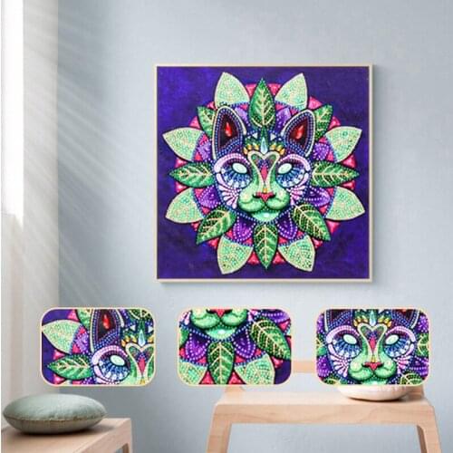 5D DIY Special Shaped Diamond Painting Lion Cross Stitch Embroidery Kits Mosaic Diamond Painting Handwork Hobby Home Wall Decor