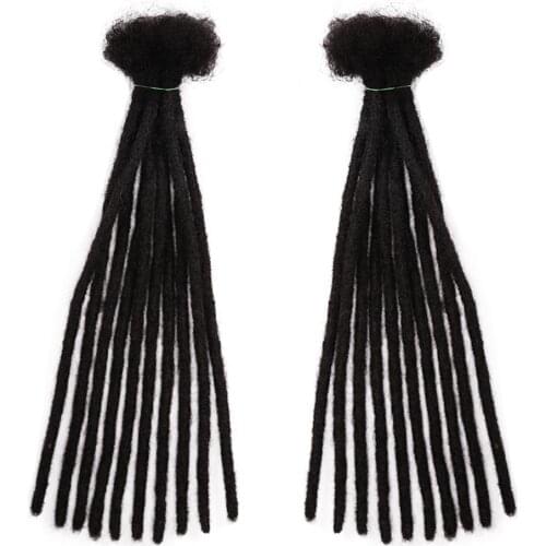 New Afro Kinky Bulk Human Hair Dreadlocks Braids Crochet Braiding Hair Extensions Handmade Faux Locs Natural For Women Black