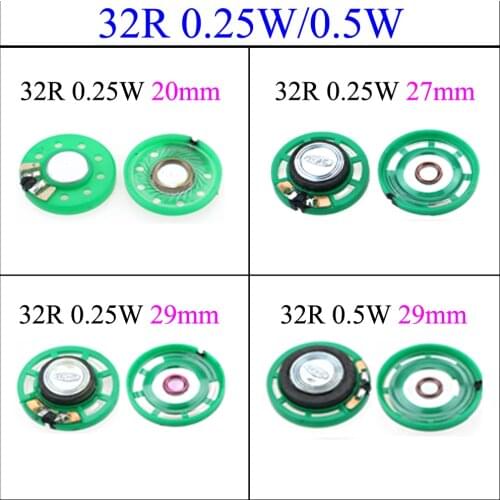 YuXi New Green Ultra-thin Mini speaker 32 ohms 0.25 watt 0.25W 0.5w 32R speaker Diameter 20 27MM 2.7CM /29mm
