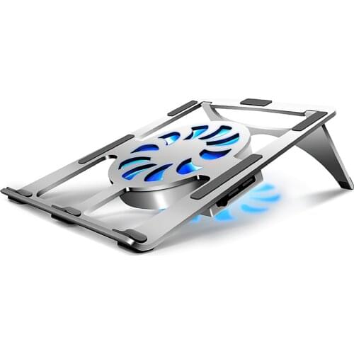 Portable Computer Radiator Air Cooling Bracket Aluminum Alloy Folding Adjustable Laptop Stand with USB Port for Notebook MacBook