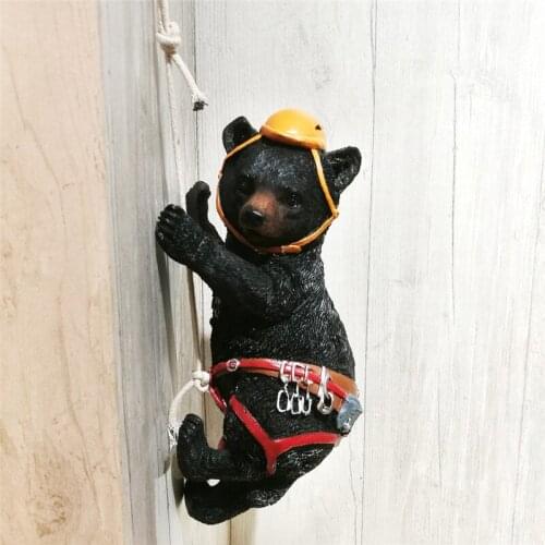 RESIN CRAFTWORK PENDANT CREATIVE SIMULATION ANIMAL AERIAL WORKMAN BLACK BEAR LIVING ROOM ENTRYWAY WALL HANGINGS DECOR X3375