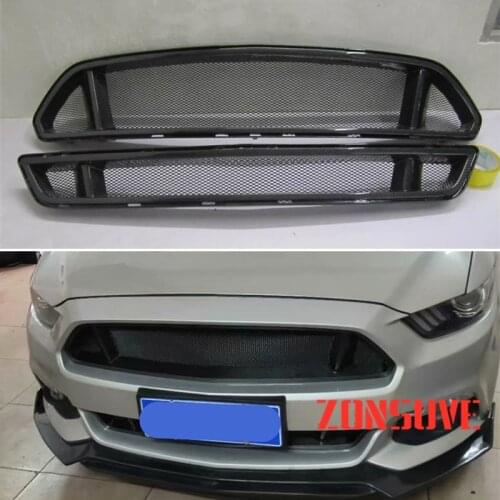 Body Kit Front Bumper Cover Refitting Grill Accessories Carbon Fibre Racing Grille Use For Ford Mustang 2015--2017 Year