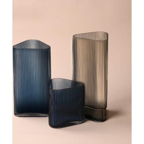 Nordic Art Geometric Glass Vase Decoration Transparent Hydroponic Vase American Luxury Living Room Dining Roomdesktop Decoration