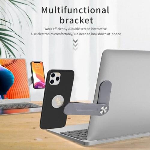 Dual Monitor Folding Phone Stand Holder Clip Adjustable Multi Screen Support Laptop Side Mount Connect Tablet Bracket
