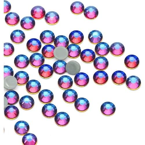 Colorful Glue On Nails Rhinestones Small Size SS3 - SS30 Hotfix Nail Art Decorations Round Shape Hotfix Rhinestones Strass