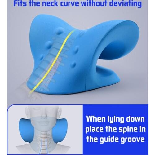Neck Shoulder Stretcher Relaxer Cervical Chiropractic Traction Device Massage Pillow for Pain Relief Cervical Spine Alignment