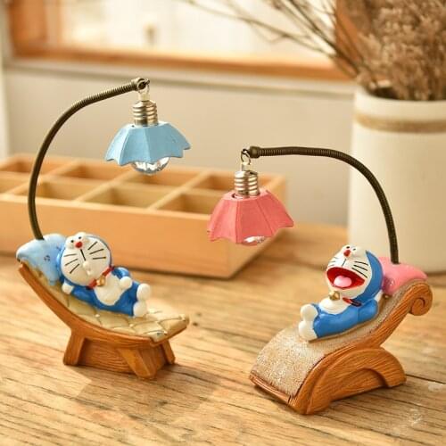 Japan Doraemon Action Figure Doll Toys Doraemon Figure Night Light Mini Toys LED Resin Lamp Anime Collectible Model Children Toy