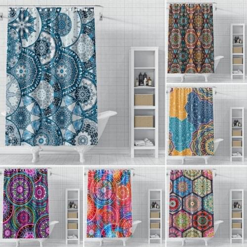 Bohemian Mandala Pattern Shower Curtain Decor Home Waterproof Polyester Shower Curtains For Bathroom Bathing Drapes